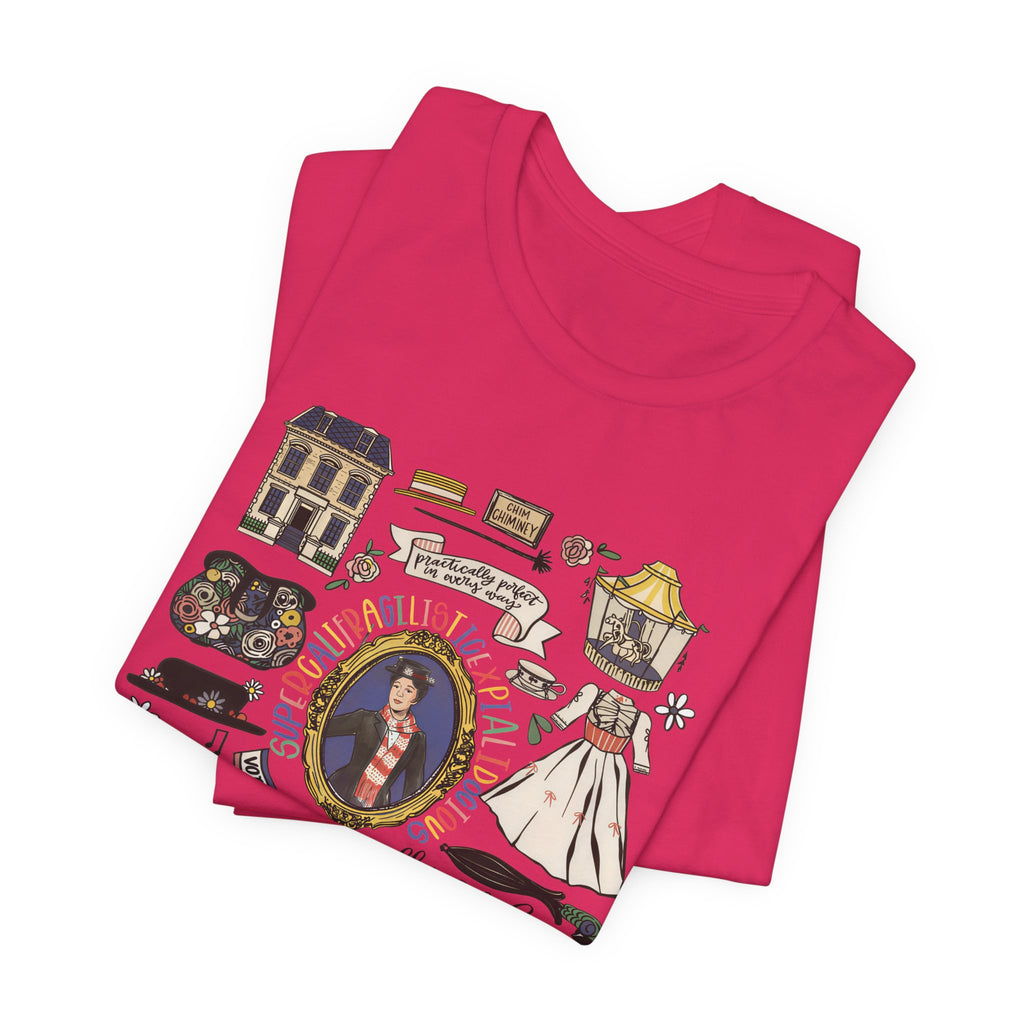 Victorian House Illustration T-Shirt | Vintage Cottage, Floral Accents