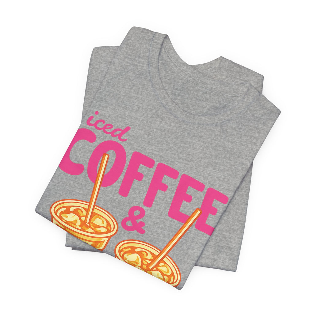 Iced Coffee & Sunshine T-Shirt | Retro Iced Coffee Graphic Tee, Summer Beverage Shirt