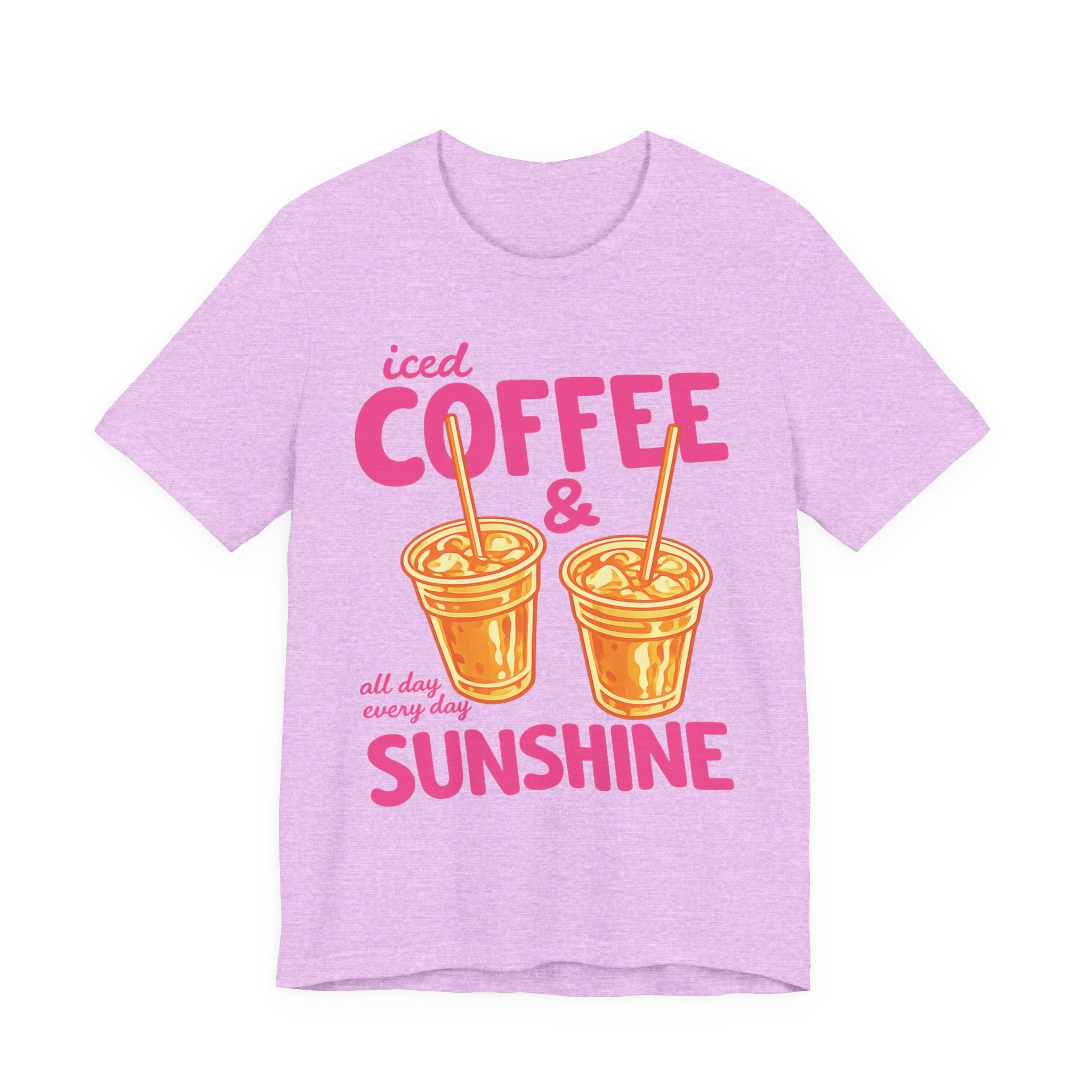 Iced Coffee & Sunshine T-Shirt | Retro Iced Coffee Graphic Tee, Summer Beverage Shirt