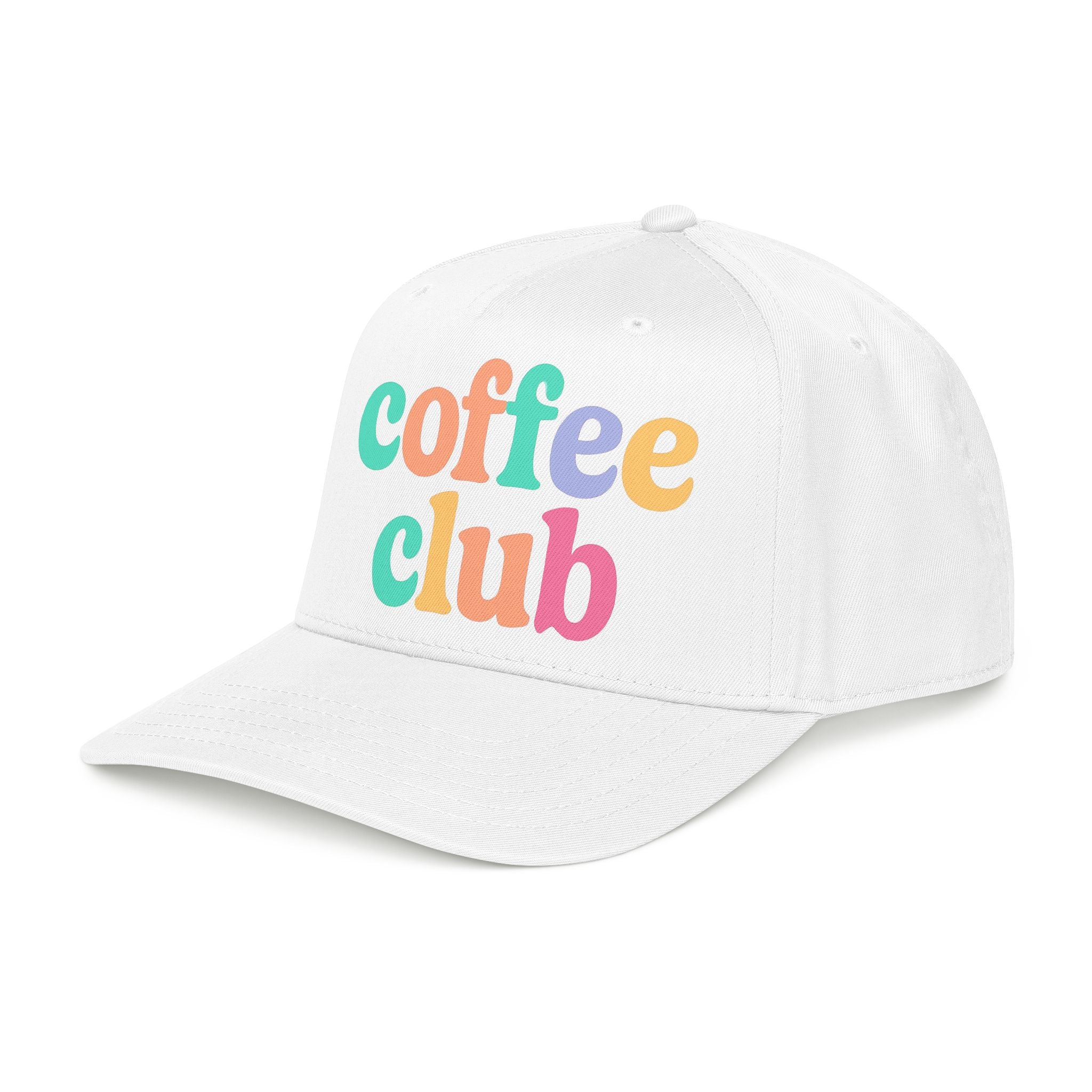 Mid Profile Baseball Cap Coffee Club Retro Inspired Design Coffee Lover Gift