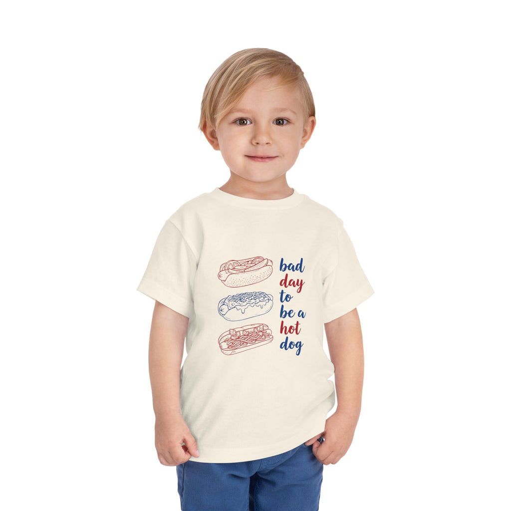 bad day to be a hot dog Toddler Tee hot dog stack illustration