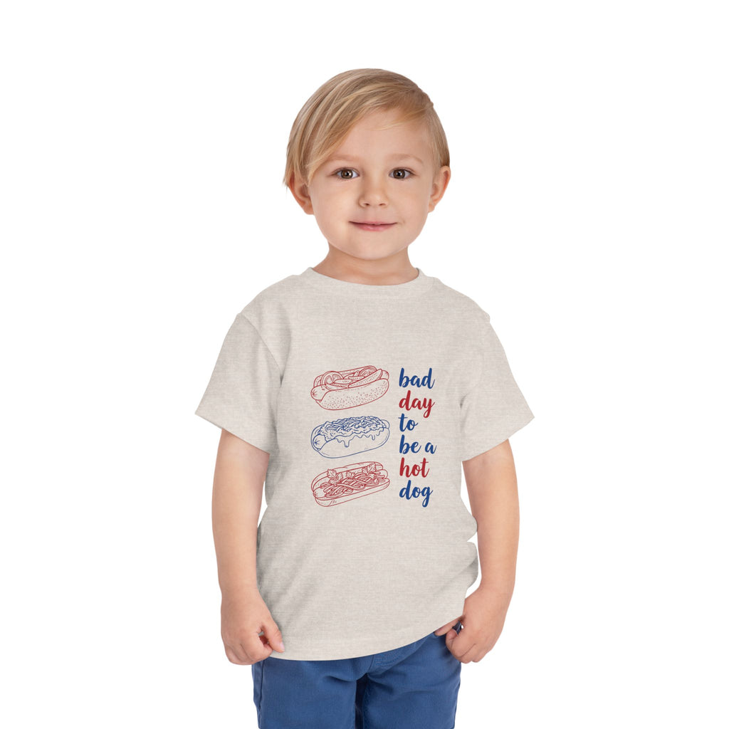 bad day to be a hot dog Toddler Tee hot dog stack illustration