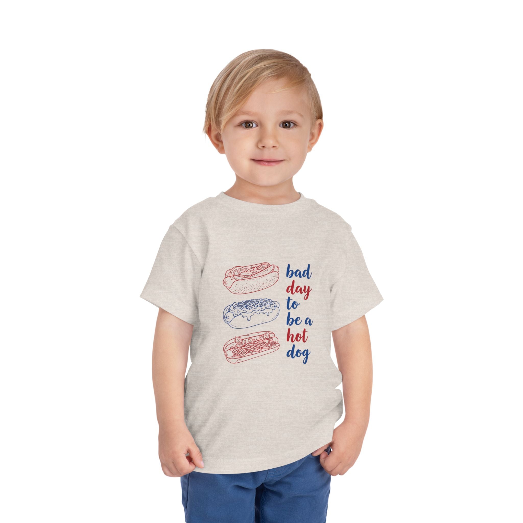 bad day to be a hot dog Toddler Tee hot dog stack illustration
