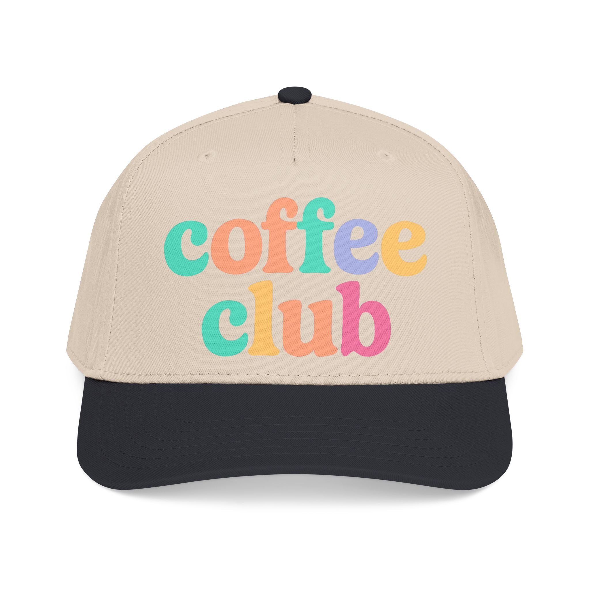 Mid Profile Baseball Cap Coffee Club Retro Inspired Design Coffee Lover Gift