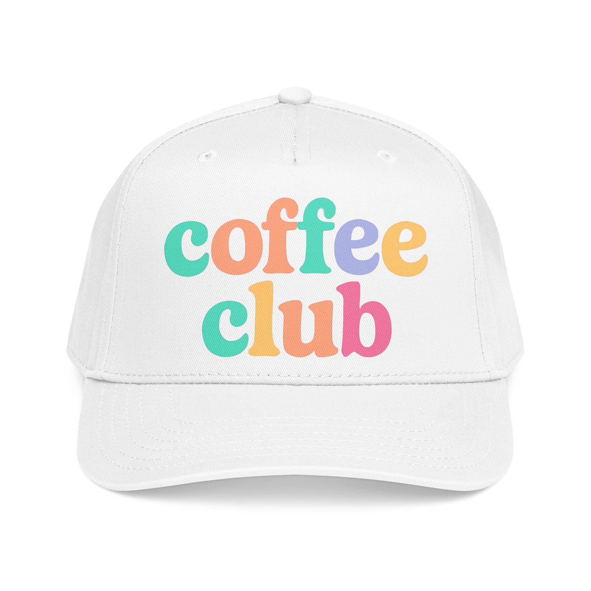 Mid Profile Baseball Cap Coffee Club Retro Inspired Design Coffee Lover Gift