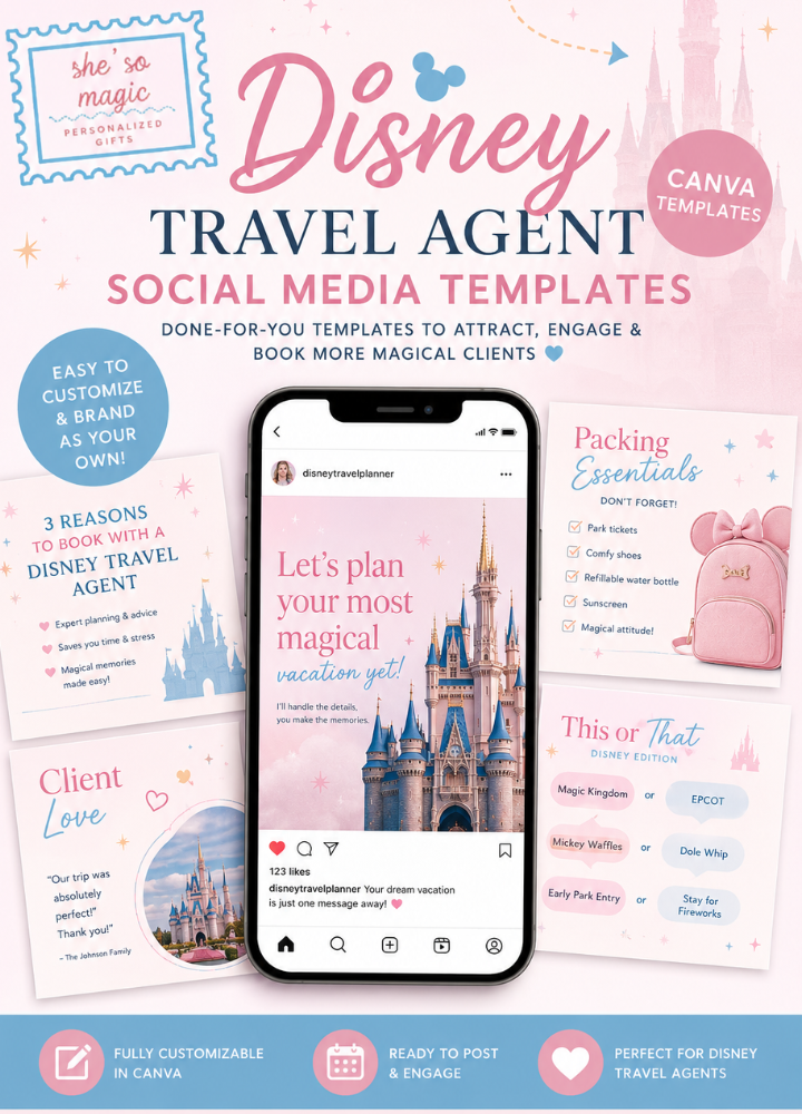 Disney Travel Agent Social Media Templates
